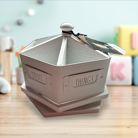 Rae Dunn Pencil Holder Cup - Spinning Pen And Office Supplies 5Compartment - Picture 1 of 5